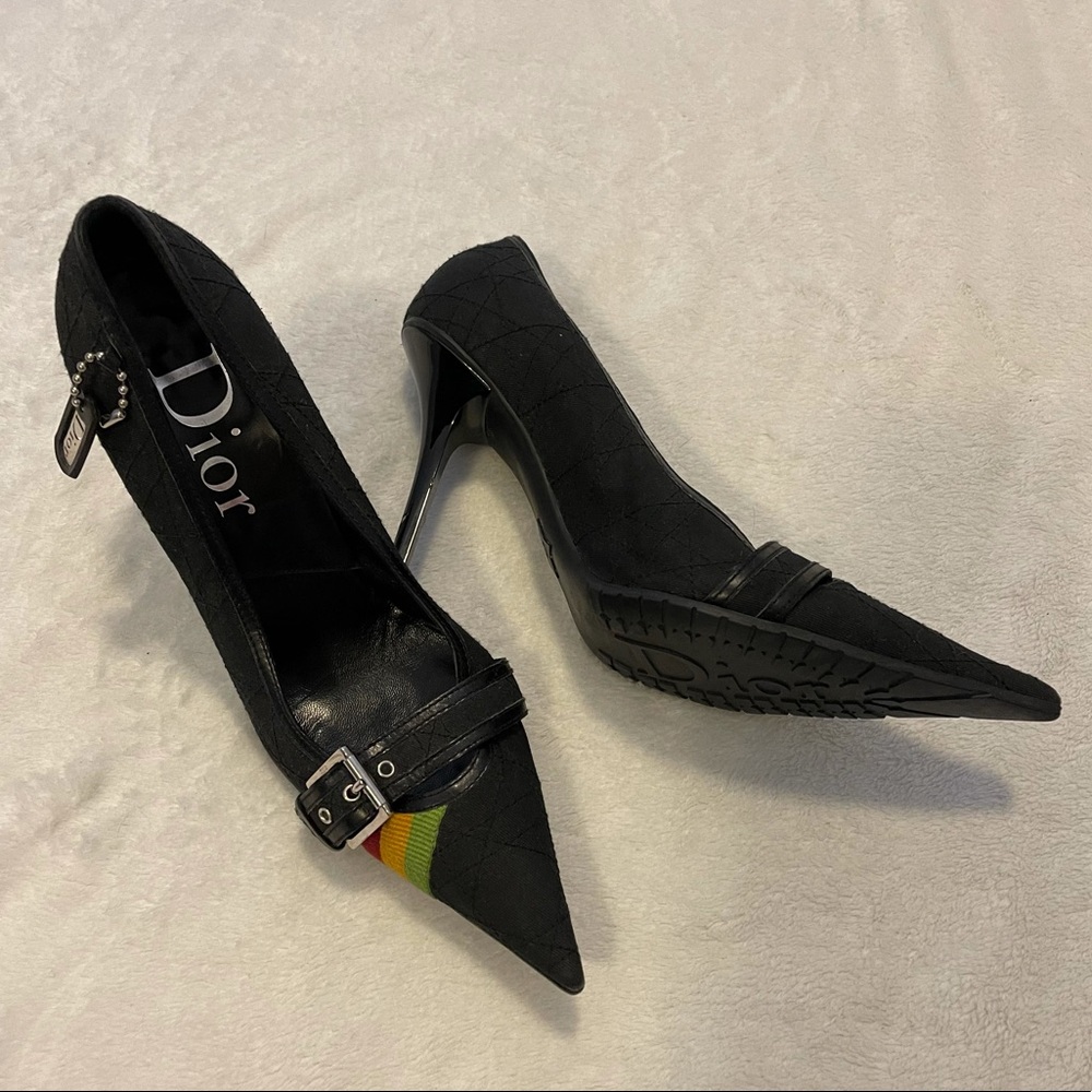 RARE Dior John Galliano Rasta print heels y2k 2000